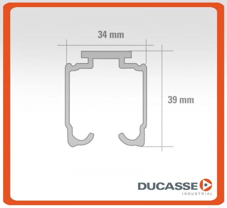 Riel de Aluminio Ducasse U-21 Tira x 5,8 mtrs – Provecom